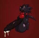  1_eye anthro balls big_balls big_penis black_sclera bodily_fluids cum genital_fluids genitals hi_res huge_balls huge_penis hyper hyper_balls hyper_genitalia hyper_penis leaking_cum male penile_spines penis red_background simple_background solo spinycatto unknown_character unknown_species vein veiny_penis wide_hips 