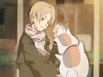  male natsume_takashi natsume_yuujinchou nyanko wallpaper 