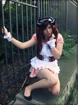  asahina_mikuru cosplay highres legs miniskirt non-asian photo real skirt solo suzumiya_haruhi_no_yuuutsu thighs 