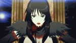  animated animated_gif black_hair bouncing_breasts breasts cap cleavage dance_in_the_vampire_bund gif large_breasts lipstick lowres makeup screencap throne vera 