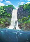  absurdres afba artist_name day fish highres no_humans outdoors pixiv_id scenery signature sky tate_no_yuusha_no_nariagari tree water waterfall 