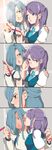  blue_hair blush edgar_balchinas edgar_valtinas highres inazuma_eleven inazuma_eleven_(series) kudou_fuyuka purple_hair tease teasing whisper whispering 