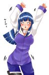 blue_hair blush breasts cute dancing hyuuga_hinata isna isuna kunoichi large_breasts long_hair naruto ninja purple_eyes 
