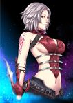  1girl angela_(castlevania) breasts castlevania castlevania_pachislot cleavage dark_persona midriff navel short_hair silver_hair 