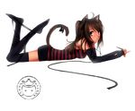  animal_ears azusa_kitade_render brown_hair cat_ears catgirl deviantart kattzu tail 