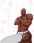  cherry_blossoms crossed_arms diglett fundoshi gen_1_pokemon hidetocase63 japanese_clothes male_focus muscle pokemon pokemon_(creature) solo thighs 