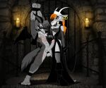  anthro bovid canid canine canis caprine dark demon dominant dominant_female dungeon duo female furry goat male male/female mammal setmann123 wolf 