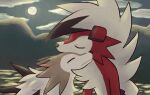  2017 ambiguous/ambiguous ambiguous_gender anthro black_nose brown_body brown_fur canid canine cheek_tuft chest_tuft cloud duo eyes_closed facial_tuft feral fur generation_7_pokemon hair lycanroc mammal midday_lycanroc midnight_lycanroc moon multicolored_body multicolored_fur night nintendo pokemon pokemon_(species) red_body red_fur romantic romantic_couple siwo_(artist) tuft two_tone_body two_tone_fur video_games white_body white_fur 