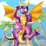  activision anthro balls claws dragon erection genitals hhfhh horn kapri male nude penis purple_body scalie solo spyro spyro_the_dragon video_games wings 