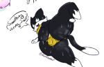  anthro atlus balls belly big_butt big_tummy bodily_fluids butt chubby_male felid feline genitals low_res male mammal megami_tensei megami_tensei_persona mlemgoober morgana_(persona) slightly_chubby solo steam sweat sweatdrop sweaty_balls sweaty_belly sweaty_butt sweaty_genitalia sweaty_legs sweaty_thighs teasing video_games 