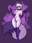  &lt;3 2022 3_toes 5_fingers anthro arctic_fox bangs breasts canid canine collar collar_only dipstick_ears dipstick_tail dust_(mewgle) eyebrows feet female fingers fluffy fluffy_tail fox fur gloves_(marking) grey_body grey_fur half-closed_eyes hi_res hip_tuft holding_leash holding_object leash leash_and_collar leg_markings leg_tuft looking_at_viewer mammal markings mewgle multicolored_body multicolored_ears multicolored_fur narrowed_eyes naturally_censored navel nipple_tuft nonbinary_(lore) nude pseudo_hair purple_eyes purple_nose shoulder_tuft signature small_breasts smile socks_(marking) solo standing tail_markings toes tuft two_tone_body two_tone_fur 