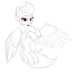  absurd_res anti1mozg chest_tuft cutie_mark equid equine eyebrows eyelashes feathered_wings feathers female feral fluffy fur hasbro hi_res hooves mammal mlp_g5 monochrome my_little_pony navel pegasus smile solo tuft wings zipp_storm_(mlp) 