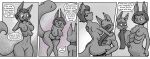  2022 4_breasts 6_breasts anthro bedroom_eyes breasts comic dialogue domino_mask duo english_text female fur green_eyes hair hi_res male male/female mammal mask multi_breast narrowed_eyes navel nude pregnant rodent scarf sciurid seductive sex shieltar text tree_squirrel 