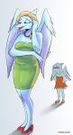  age_difference aged_down anthro blonde_hair blue_body braided_hair chubby_female clothing cosplay deadassspider dinosaur dress duo eyes_closed fang_(gvh) feathered_wings feathers female goodbye_volcano_high hair half-closed_eyes hi_res jewelry lisa_simpson long_hair looking_at_viewer marge_simpson markings mature_female narrowed_eyes necklace pterodactylus pterosaur reptile samantha_(snoot_game) scalie silver_hair size_difference slightly_chubby snoot_game_(fan_game) standing the_simpsons tight_clothing video_games wings 