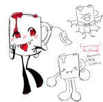  4_fingers ambiguous_gender anthro blood bodily_fluids container cup devious famine(goinky) fangs fingers goinky humanoid mug neopronouns object_shows pawpads paws solo unknown_species vampire vampire_costume 