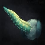  1:1 ambiguous_form ambiguous_species animal_genitalia artist_name blue_body blue_scales erection genital_slit genitals green_penis hi_res himeragoldtail male penis ridged_penis scales simple_background slit solo tapering_penis 