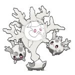  :&lt; blacknirrow bright_pupils closed_mouth cursola english_commentary evolutionary_line galarian_corsola half-closed_eyes no_humans pink_eyes pokemon pokemon_(creature) simple_background white_background white_pupils 