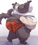  absurd_res anthro back_fat beastars belly big_belly big_breasts bodily_fluids bottomwear breasts canid canine canis clothing exercise fat_arms female fur grey_body grey_fur hi_res huge_breasts huge_thighs hyper hyper_belly juno_(beastars) looking_aside looking_at_viewer looking_away mammal morbidly_obese morbidly_obese_anthro morbidly_obese_female multicolored_body multicolored_fur nemata0 obese obese_anthro obese_female overweight overweight_anthro overweight_female red_bottomwear red_clothing red_shorts shirt shorts signature simple_background solo sweat tan_body tan_fur thick_thighs topwear torn_bottomwear torn_clothing torn_shirt torn_shorts torn_topwear two_tone_body two_tone_fur white_background white_clothing white_shirt white_topwear wolf 