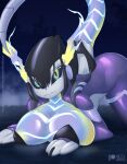  anthro ass_up big_breasts blue_body breasts female generation_9_pokemon hi_res legendary_pokemon looking_at_viewer looking_back looking_back_at_viewer miraidon nintendo pokemon pokemon_(species) rilex_lenov solo video_games 