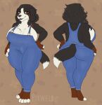  absurd_res amaverse anthro bernese_mountain_dog big_breasts black_body black_fur breasts brown_body brown_eyes brown_fur canid canine canis clothed clothing curvy_figure denim denim_clothing domestic_dog female female_anthro fur gabrielle_welina hair hi_res huge_breasts lipstick looking_at_viewer makeup mammal mature_anthro mature_female molosser mountain_dog multicolored_body multicolored_fur overalls overalls_only overweight overweight_female parent pixwell slightly_chubby smile solo swiss_mountain_dog thick_thighs voluptuous white_body white_fur 