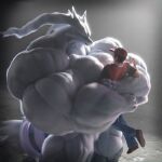  1:1 3d_(artwork) anthro anyveon biceps big_muscles blue_eyes clothed clothing digital_media_(artwork) dragon duo embrace fur generation_5_pokemon hi_res hug huge_muscles human hyper hyper_muscles legendary_pokemon male male/male mammal muscle_size_difference muscular muscular_anthro muscular_arms muscular_male muscular_thighs nintendo nude pecs pokemon pokemon_(species) pokemon_trainer rendered reshiram simple_background size_difference squeezing trapezius triceps video_games 