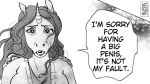  2022 anthro apologizing beastars clothed clothing dialogue english_text equid equine female horn katerezonate mammal meme monochrome rosie_(roselynn_meadow) scene_parody solo sweater text topwear unicorn 