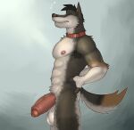  abs absurd_res anthro areola armpit_hair athletic athletic_anthro athletic_male balls big_balls big_penis biped body_hair brown_body brown_fur butt canid canine canis collar collar_only eyes_closed fleshformomo foreskin fur genitals glans hair half-erect hands_on_hips hi_res humanoid_genitalia humanoid_penis male mammal nipples nude partially_retracted_foreskin pecs penis sleeping solo sound_effects standing tan_body tan_fur throbbing_penis vein veiny_penis vowelless vowelless_sound_effect wolf zzz 