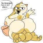  adventure_time anthro areola balls big_breasts big_butt big_penis breasts butt cake_the_cat cartoon_network dialogue female genitals hi_res intersex kcstando looking_at_viewer penis pussy smile solo thick_thighs 