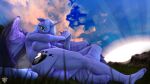  3d_(artwork) absurd_res anthro anthrofied big_breasts big_butt blue_body blue_feathers breasts butt digital_media_(artwork) equid equine feathers female friendship_is_magic genitals hasbro hi_res horn mammal my_little_pony naughty_cube nude princess_luna_(mlp) pussy solo winged_unicorn wings 