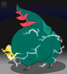  2019 anthro big_butt bottom_heavy butt claws dino.d.dice dracozolt fossil_pok&eacute;mon generation_8_pokemon hi_res lightning_bolt male morbidly_obese morbidly_obese_anthro morbidly_obese_male nintendo obese obese_anthro obese_male overweight overweight_anthro overweight_male pokemon pokemon_(species) presenting presenting_hindquarters raised_tail scalie signature smoke_from_nose solo spiked_tail spikes spikes_(anatomy) tiptoes toe_claws video_games 