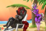 absurd_res anthro beach female hasbro hi_res latex my_little_pony seaside size_difference tatemil 