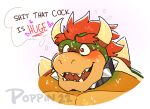  bodily_fluids bowser excited horny implied_male/male koopa male mario_bros nintendo offscreen_character poppin scalie smile solo sweat thought_bubble video_games 