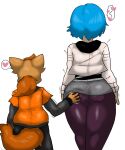  age_difference anthro butt butt_grab canid canine duo enigi09 female fox hand_on_butt hi_res human male male/female mammal ramona_flowers rear_view xavier_jascoe younger_male 