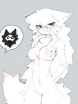  anthro blue_eyes changed_(video_game) female fur hair horny humanoid lin_(changed) long_hair male male/female puro_(changed) shocked_expression solo white_body white_fur white_latex 
