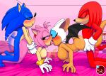  2022 amy_rose anthro areola bed blush bodily_fluids breasts chiropteran clothing dexstar echidna eulipotyphlan female female/female female_penetrated french_kissing furniture gloves gloves_only group handwear handwear_only hedgehog hi_res kissing kneeling knuckles_the_echidna male male/female male_penetrating male_penetrating_female mammal membrane_(anatomy) membranous_wings monotreme mostly_nude nipples nude on_bed penetration rouge_the_bat sega sex sonic_the_hedgehog sonic_the_hedgehog_(series) sweat tongue tongue_out wings 