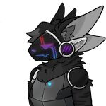  anthro appliance black_body black_fur fur grey_body grey_fur kitchen_appliance machine male picrew protogen protogen_simp toaster 