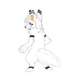  acid_fox animated anthro fur humanoid male no_sound simple_background soba solo taidum white_body white_fur 