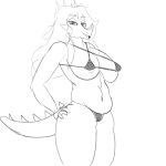  absurd_res ankylosaurian ankylosaurid ankylosaurus anthro bikini camel_toe chubby_female clothing dinosaur erect_nipples female genitals goodbye_volcano_high hair hi_res long_hair looking_at_viewer monochrome navel nipples open_mouth ornithischian pussy reptile rosa_(gvh) scalie sketch slightly_chubby snoot_game_(fan_game) solo spiked_tail spikes spikes_(anatomy) swimwear thyreophoran translucent translucent_clothing translucent_swimwear unknown_artist video_games 