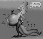  anthro belly big_belly dialogue digestion fatal_vore fish generation_8_pokemon hi_res inteleon male marine monochrome nintendo pokeball pokemon pokemon_(species) solo stalvelle thick_tail video_games vore 