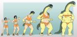 abs annoyed anthro black_hair bottomwear bra breast_expansion breasts carolzilla clothing dinosaur expansion female flexing footwear green_body green_scales growth hair hi_res human mammal muscular muscular_anthro muscular_female neck_expansion neck_growth overweight overweight_female reptile sauropod scales scalie shoes shorts sneakers solo sports_bra standing tail_growth torn_clothing transformation underwear weight_gain were weredinosaur werereptile werescalie yellow_body yellow_scales 
