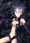  black_hair breasts cleavage playstation_3 ps3 ps3-tan red_eyes sony 