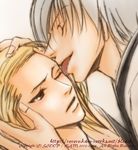  blonde_hair grey_hair ichimaru_gin kira_izuru lick licking sensual yaoi 