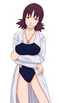  artist_request breasts female kamisuki labcoat pokemon simple_background solo swimsuit uchikido_(pokemon) white_background 