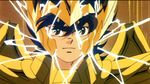  araki_shingo armor awesome cap gold male pegasus_seiya sagittarius saint_seiya sparks wings 