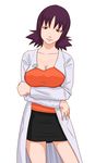  artist_request breasts cleavage female kamisuki labcoat pokemon simple_background solo uchikido_(pokemon) white_background 
