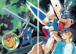  alternate_color beam_rifle colony energy_gun goggles goggles_on_head gun gundam hat kamui_gian scan space star stars uso_evin v v2_gundam victory_gundam victory_gundam_hexa weapon 