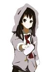  akiyama_mio black_hair highres hood hoodie k-on! long_hair necktie no_thank_you no_thank_you! spray_paint 