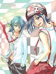  2boys air_gear blue_hair dual_persona eye_patch eyepatch male male_focus multiple_boys wanijima_agito wanijima_akito 