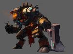  axe boss bull dfo dungeon_and_fighter dungeon_fighter_online horns hyper_mecha_tau mecha mechanized minotaur monster no_humans roaring robot tau weapon 