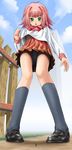  eichikei_(hakuto) giant giantess green_eyes long_image miniboy panties pantyshot pink_hair rpg shrink_academy size_difference syukusyou_gakuen tall_image underwear 